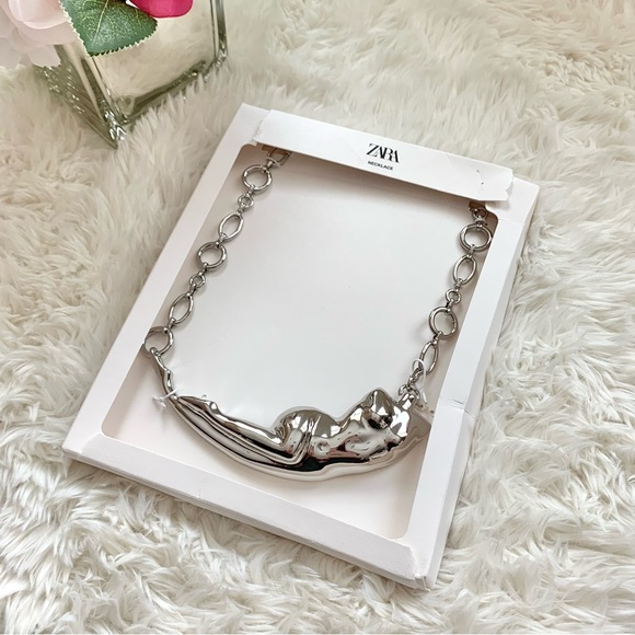 Zara Silver Metal Torso Chain Link Necklace - Picture 4 of 15